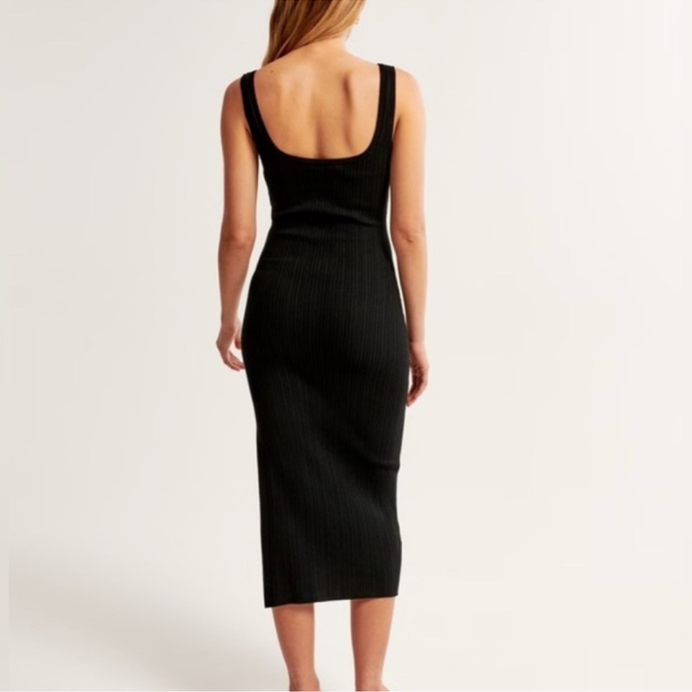 Abercrombie & Fitch Ribbed Midi Sweater Black Dress Size XL - Picture 2 of 10